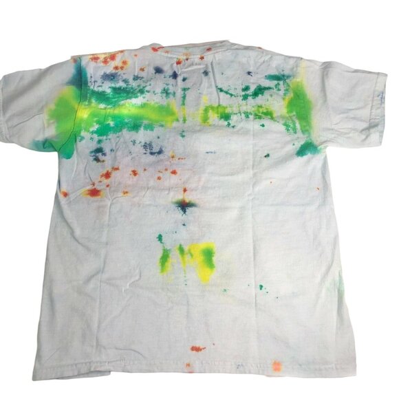 Tie Dye Gildan Youth T-Shirt L 14/16 Color Splash Cotton Short Sleeve White Base - Picture 6 of 6